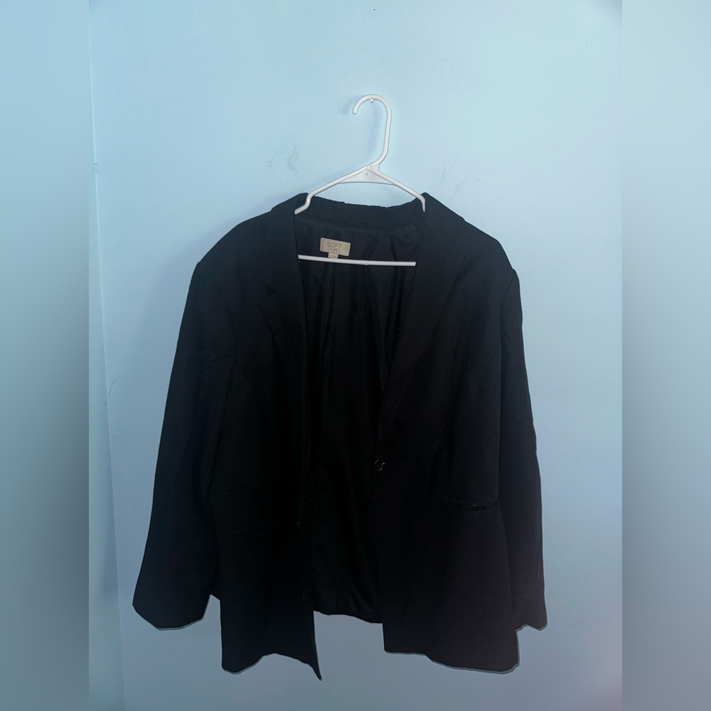 Loft Plus One Button Closure Jacket Black Size 20 - image 3